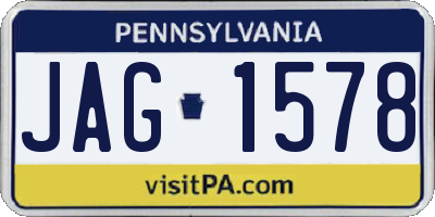 PA license plate JAG1578
