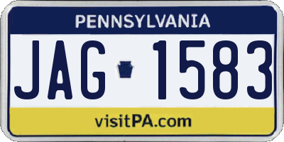 PA license plate JAG1583