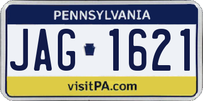 PA license plate JAG1621