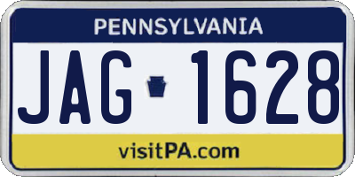 PA license plate JAG1628