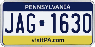 PA license plate JAG1630