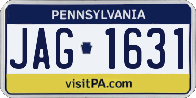 PA license plate JAG1631