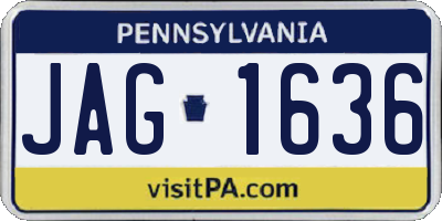 PA license plate JAG1636