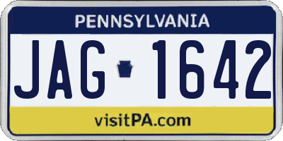 PA license plate JAG1642