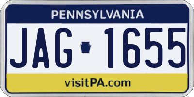 PA license plate JAG1655