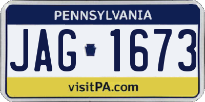 PA license plate JAG1673