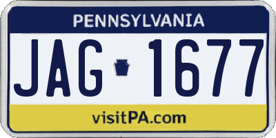 PA license plate JAG1677