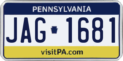 PA license plate JAG1681