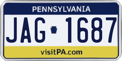 PA license plate JAG1687