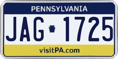 PA license plate JAG1725