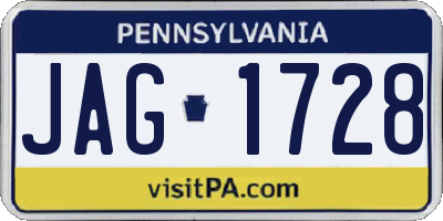 PA license plate JAG1728