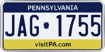PA license plate JAG1755
