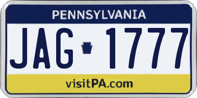 PA license plate JAG1777