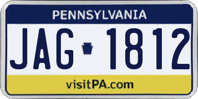 PA license plate JAG1812