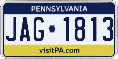 PA license plate JAG1813