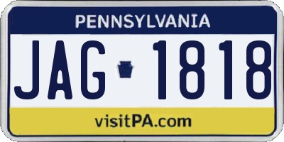 PA license plate JAG1818