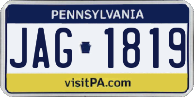 PA license plate JAG1819