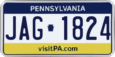 PA license plate JAG1824