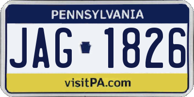 PA license plate JAG1826