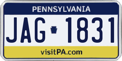 PA license plate JAG1831