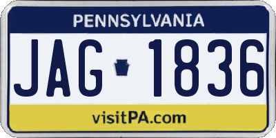PA license plate JAG1836