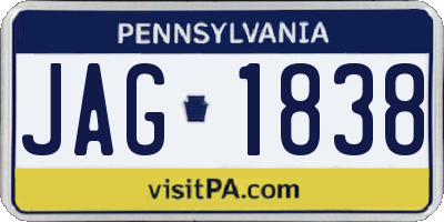 PA license plate JAG1838
