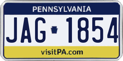 PA license plate JAG1854