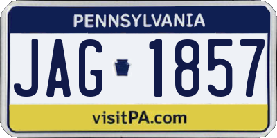 PA license plate JAG1857