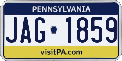 PA license plate JAG1859