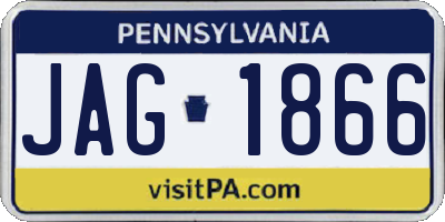 PA license plate JAG1866