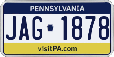 PA license plate JAG1878