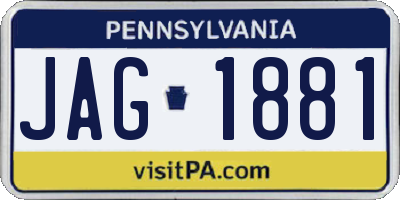 PA license plate JAG1881