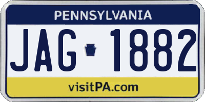 PA license plate JAG1882