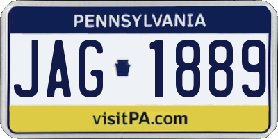 PA license plate JAG1889