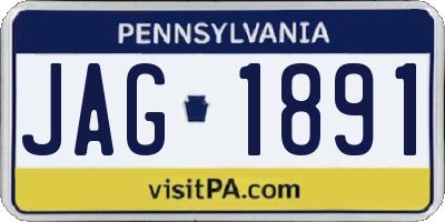 PA license plate JAG1891