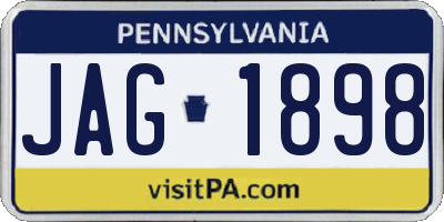PA license plate JAG1898