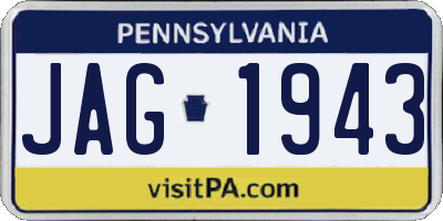 PA license plate JAG1943