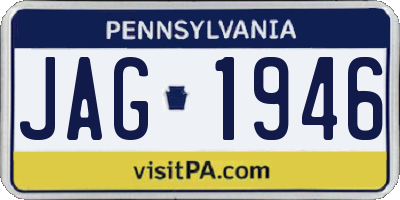 PA license plate JAG1946