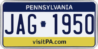 PA license plate JAG1950