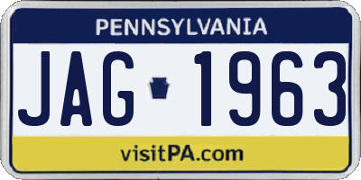 PA license plate JAG1963