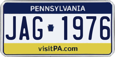 PA license plate JAG1976