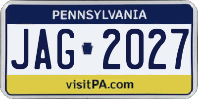 PA license plate JAG2027