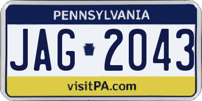 PA license plate JAG2043