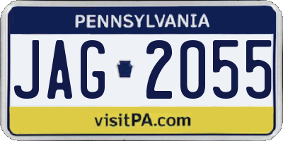PA license plate JAG2055