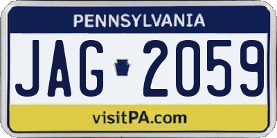PA license plate JAG2059