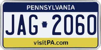 PA license plate JAG2060