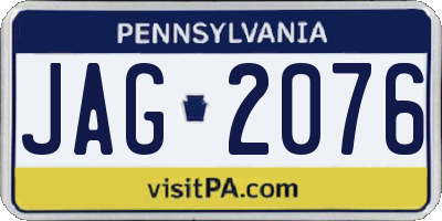 PA license plate JAG2076