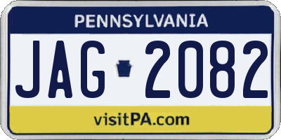 PA license plate JAG2082