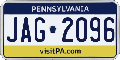 PA license plate JAG2096