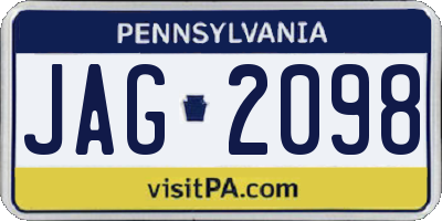 PA license plate JAG2098